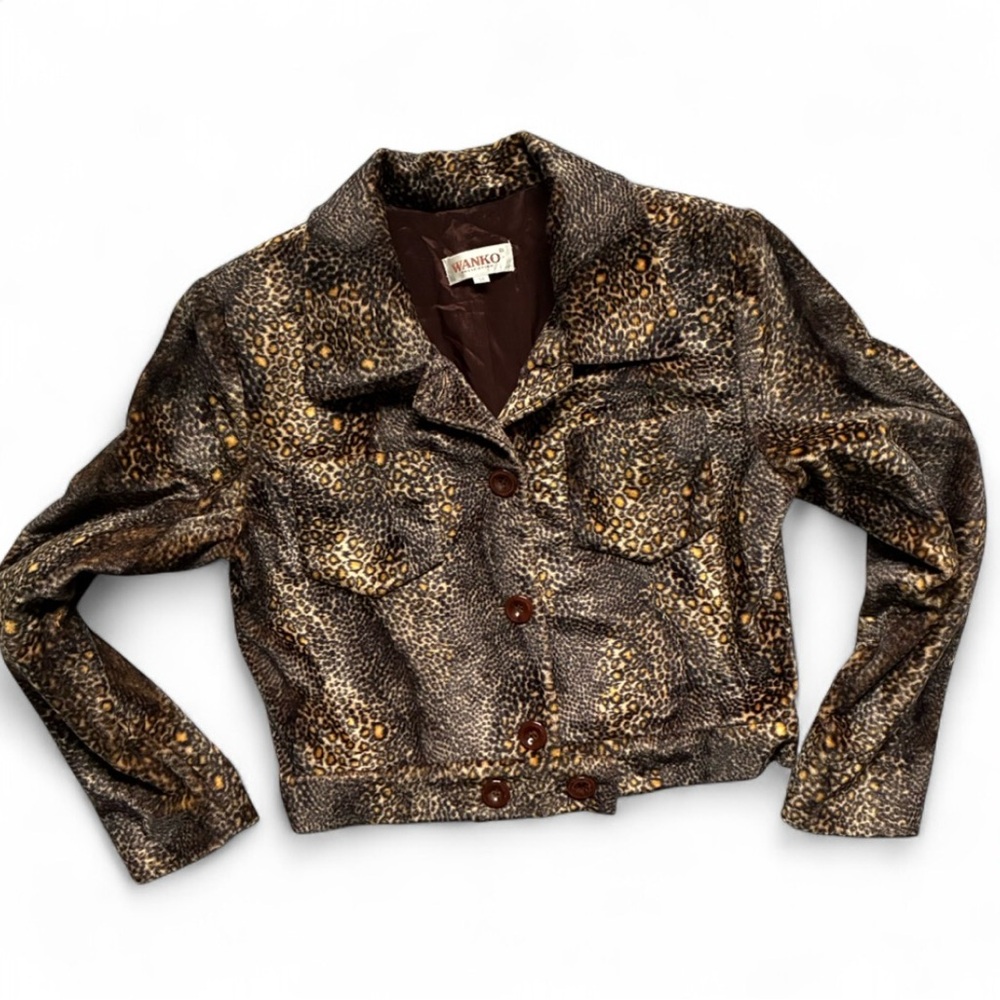 WANKO Collection Brown Leopard Print Cropped Jacket